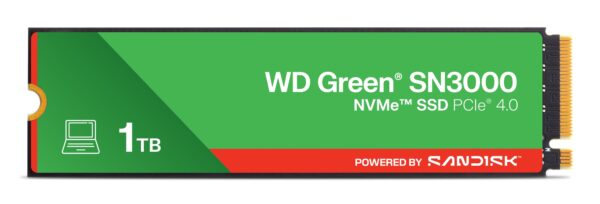 Green WD SN3000 NVMe 1 TB M.2 PCI Express 4.0 QLC 3D NAND