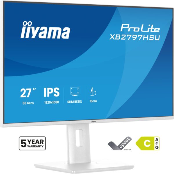 ProLite XB2797HSU-W1 pantalla para PC 68,6 cm (27") 1920 x 1080 Pixeles Full HD LED Blanco
