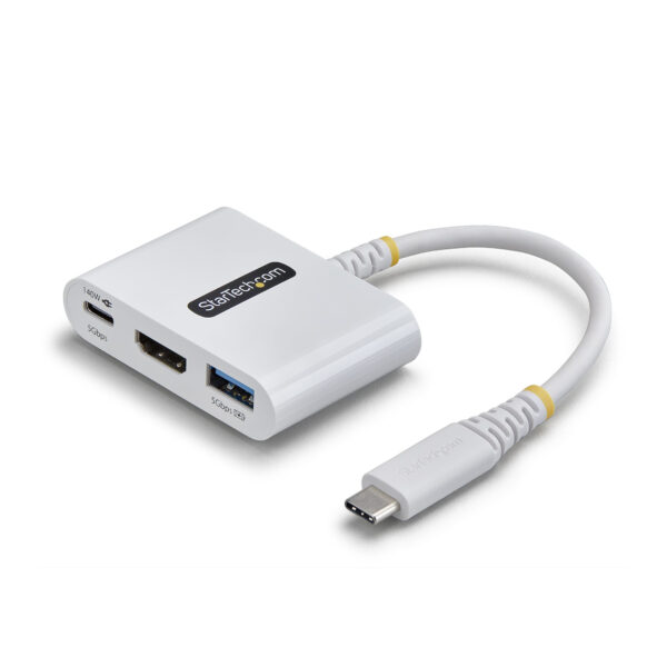 Dock Hub Multipuertos USB Tipo C a HDMI - Adaptador Multipuertos USB-C a HDMI - Carga de 140W - Hub Ladrón USB de 5Gbps - HDMI 4K60Hz - Para MacBook / Dell / Thinkpad / iPad - Blanco