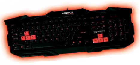 appWRATH teclado USB QWERTY Negro, Rojo