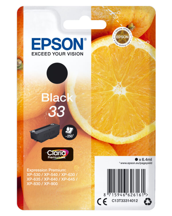 Oranges Singlepack Black 33 Claria Premium Ink