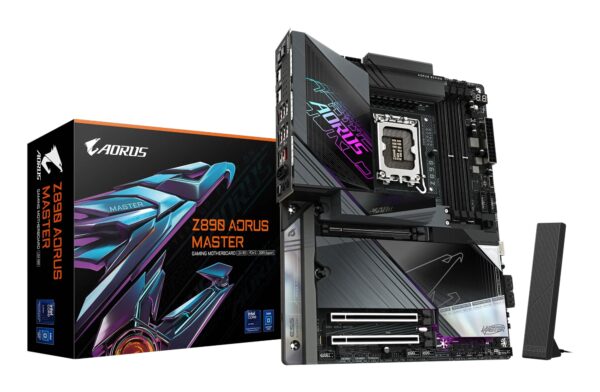 Placa base Z890 AORUS MASTER - Compatible con CPUs Intel Core Ultra (Serie 2), VRM de 18+1+2 fases, hasta 9500MHz DDR5 (OC), 2xPCIe 5.0 + 3xPCIe 4.0, Wi-Fi 7, LAN 10GbE, Thunderbolt 4