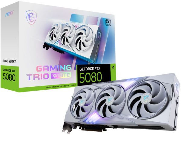 GAMING GEFORCE RTX 5080 16G TRIO OC WHITE tarjeta gráfica NVIDIA 16 GB GDDR7