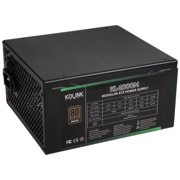 KL-1000M unidad de fuente de alimentación 1000 W 20+4 pin ATX Negro