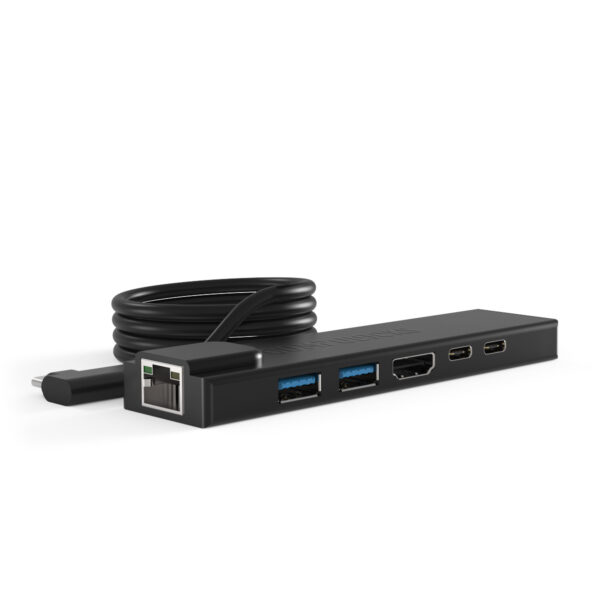 HUB01 base para portátil y replicador de puertos USB 2.0 Type-C Negro