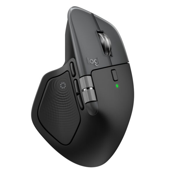 MX Master 4 for Mac, ratón Bluetooth ergonómico con respuesta háptica avanzada, desplazamiento ultrarrápido, carga USB-C, macOS, iPadOS, Windows Space Black