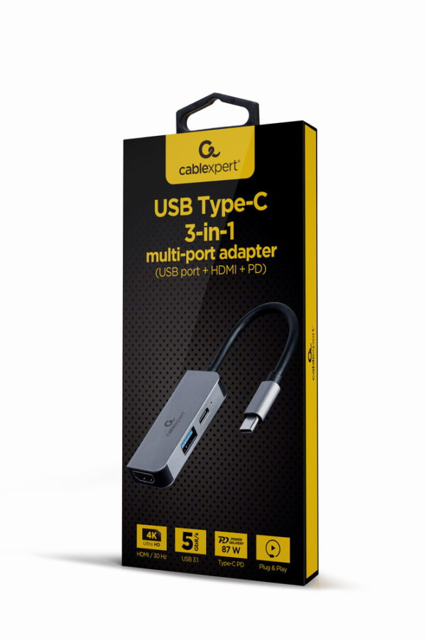 A-CM-COMBO3-02 base para portátil y replicador de puertos Alámbrico USB 3.2 Gen 1 (3.1 Gen 1) Type-C Plata
