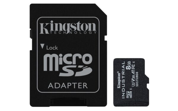 Tarjeta 8GB microSDHC Industrial C10 A1 pSLC + adaptador SD