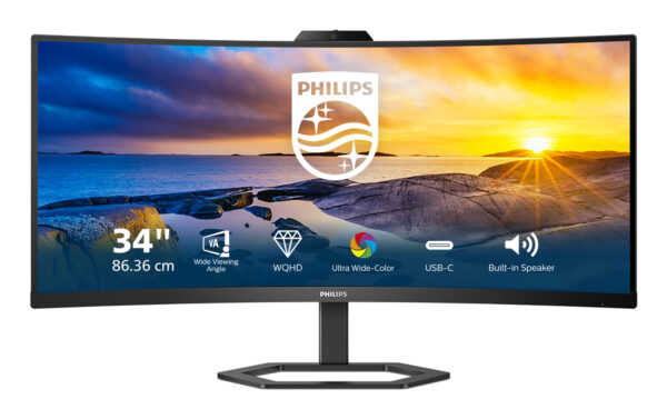 5000 series 34E1C5600HE/00 pantalla para PC 86,4 cm (34") 3440 x 1440 Pixeles 4K Ultra HD LED Negro