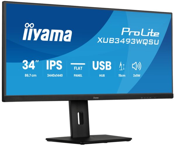 ProLite XUB3493WQSU-B6 pantalla para PC 86,4 cm (34") 3440 x 1440 Pixeles UltraWide Quad HD LED Negro