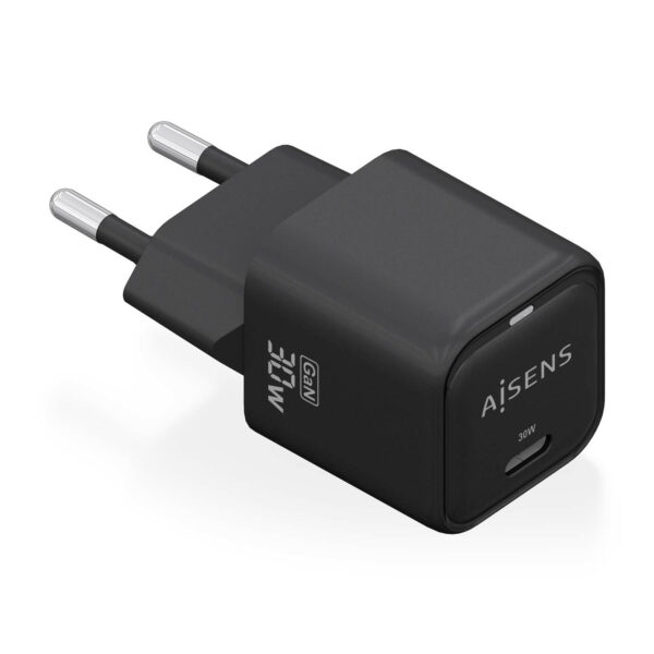 Cargador Gan 30W, 1xUSB-C PD3.0 QD4.0, Negro