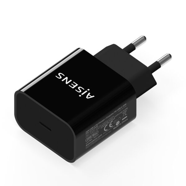 Cargador USB-C PD3.0 1 Puerto 1x USB-C 20 W, Negro