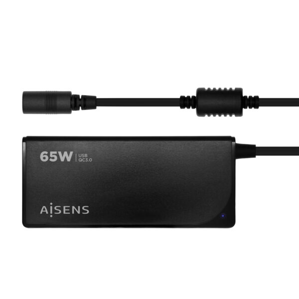 Cargador 65 W Automatico Universal Multitension Para Portatil Con 9 Conectores + USB-A QC.3.0