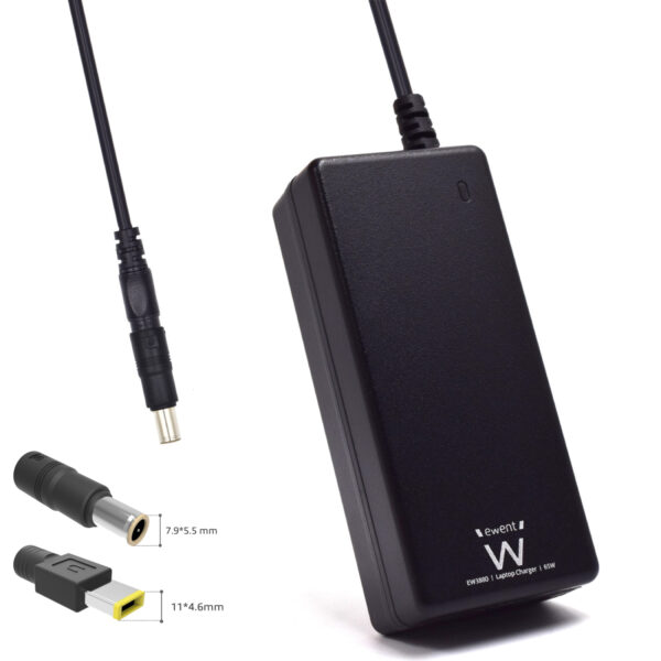EW3897 adaptador e inversor de corriente Interior 65 W Negro