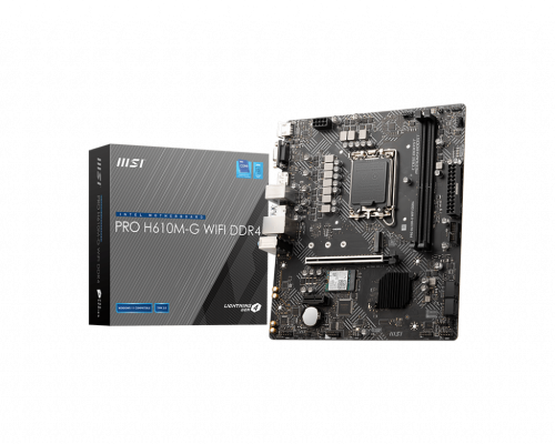 PLACA MSI PRO H610M-G WIFI DDR4,INTEL,1700,H610,2DDR4,64GB,VGA+HDMI+DP,GBLAN,4SATA3+M.2,4USB3.2,MATX
