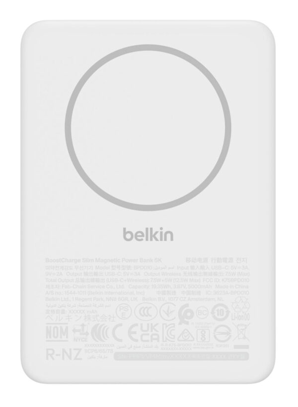 BPD010hqWH 5000 mAh Cargador inalámbrico Blanco