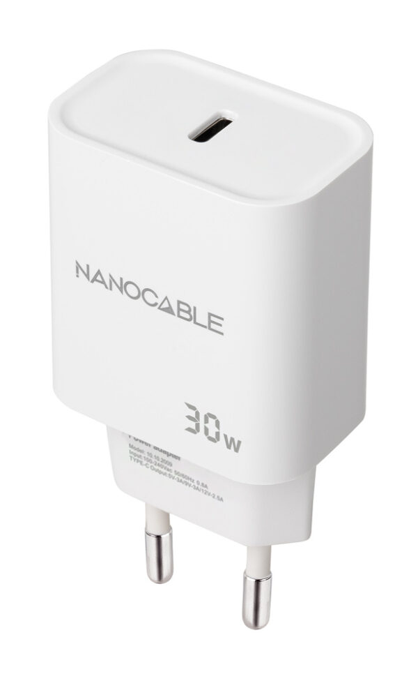 Cargador USB-C PD 30W, Blanco