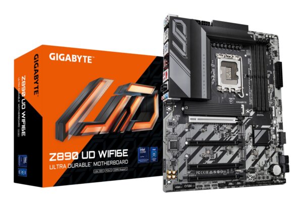 Placa base Z890 UD WIFI6E - Compatible con CPUs Intel Core Ultra (Serie 2), VRM de 12+1+2 fases, hasta 8800MHz DDR5 (OC), 1xPCIe 5.0 + 2xPCIe 4.0, Wi-Fi 6E, LAN 2.5GbE, USB 4