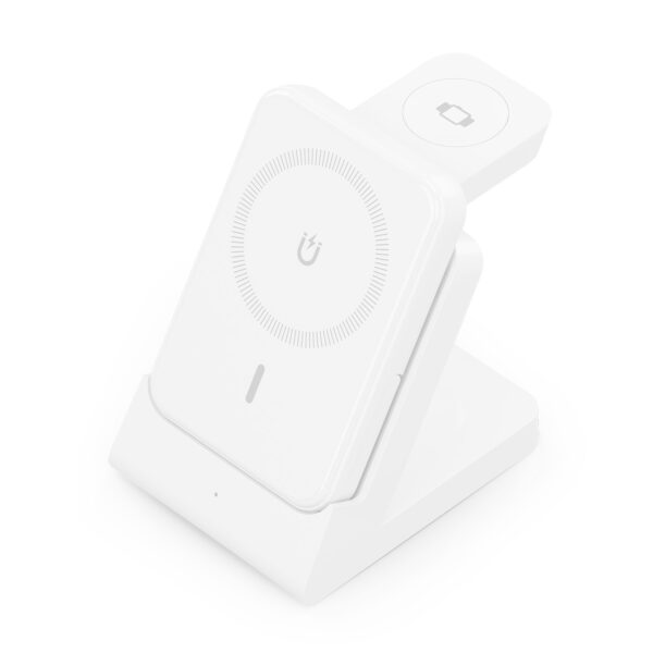 Cargador Inalambrico USB-C 4 en 1 De 15W Para Movil, Apple Watch, Auriculares Con Estuche De Carga, Blanco