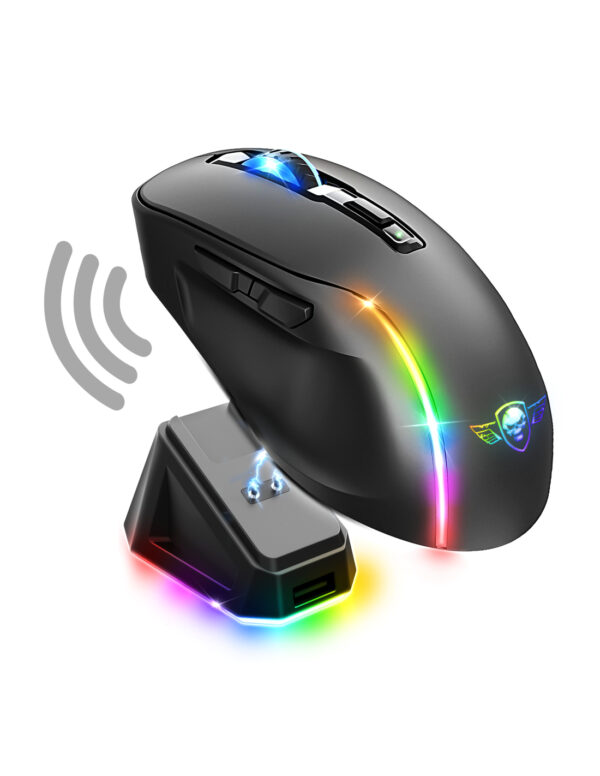 S-EM50BK ratón Juego mano derecha RF Wireless + Bluetooth + USB Type-C Óptico 8000 DPI