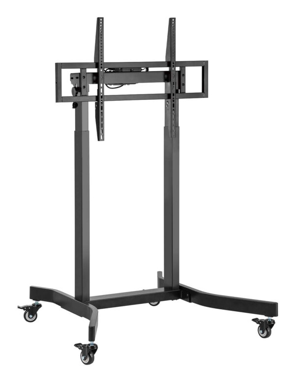 Soporte de suelo motorizado pro con ruedas para monitor/TV 120kg de 55-100, Negro