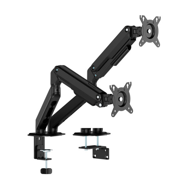 Soporte de Mesa Eco Contrapeso Giratorio e Inclinable para Monitor/TV 9kg (3 Pivotes, 2 Brazos) de 17-32, Negro
