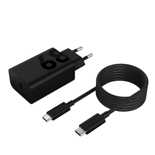 68W USB-C Wall Charger Tableta, Universal Negro Corriente alterna Interior