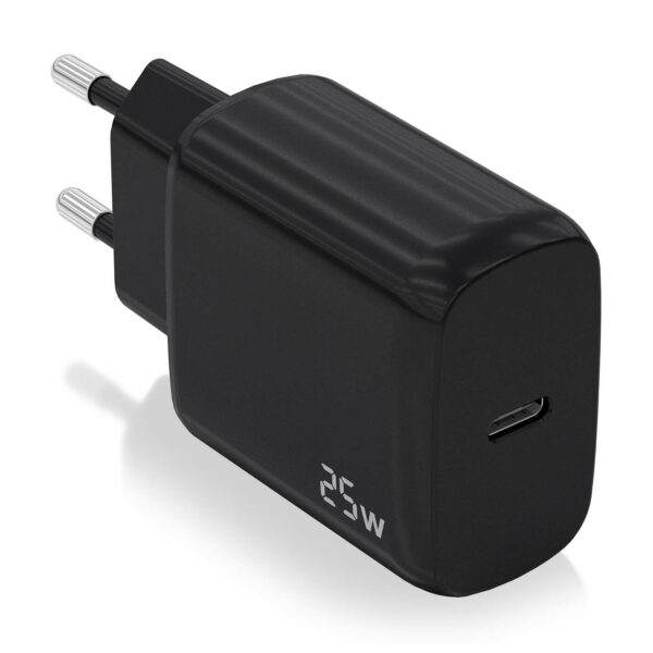 Cargador USB-C PD3.0 1 Puerto 1xUSB-C 25W, Negro