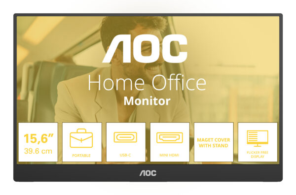 16T20E2 monitor o TV portátil Monitor portátil Negro 39,6 cm (15.6") LED 1920 x 1080 Pixeles