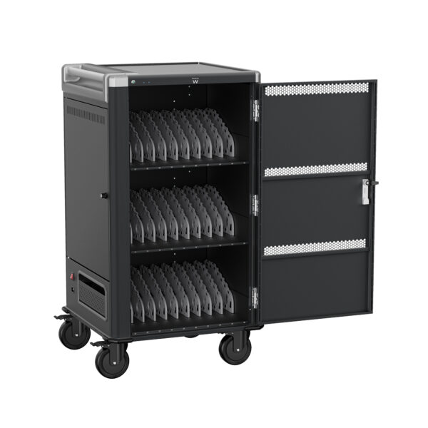 EW1700 carrito y armario de dispositivo portátil Carro de gestión y carga para dispositivos portátiles Negro, Gris