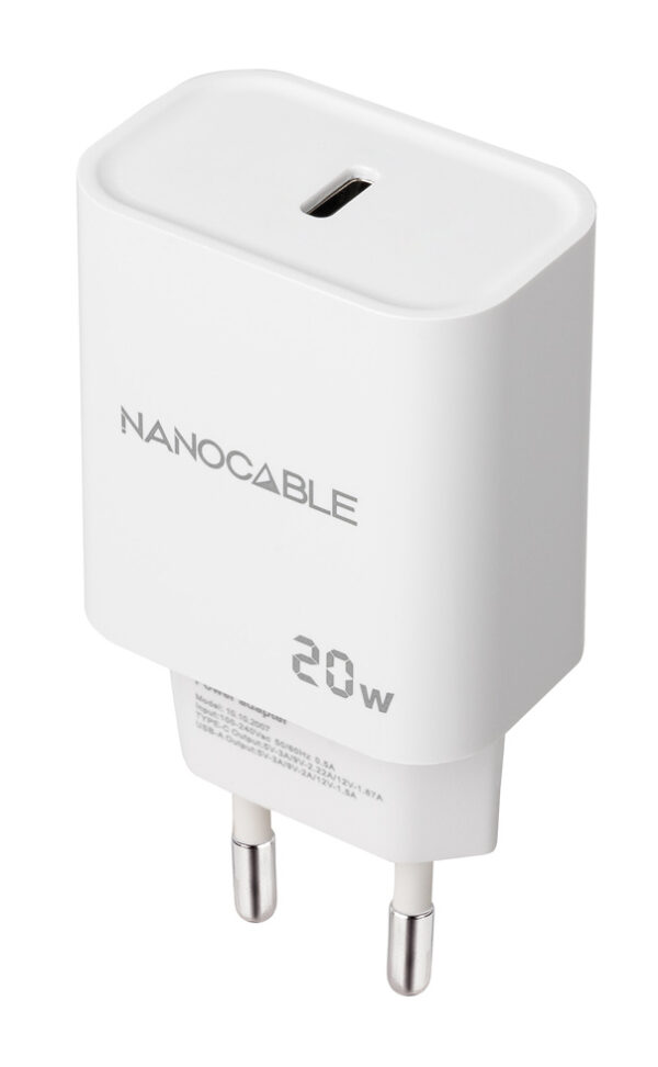 Cargador USB-C PD 20W, Blanco