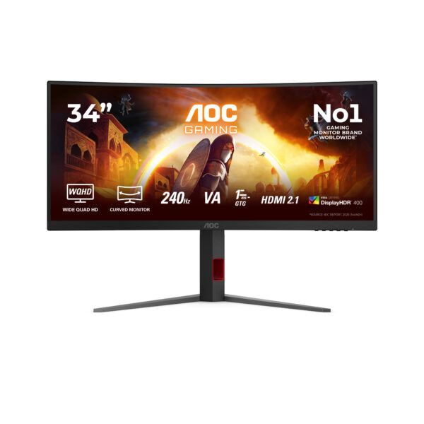 G4 CU34G4Z pantalla para PC 86,4 cm (34") 3440 x 1440 Pixeles Wide Quad HD LED Negro, Rojo