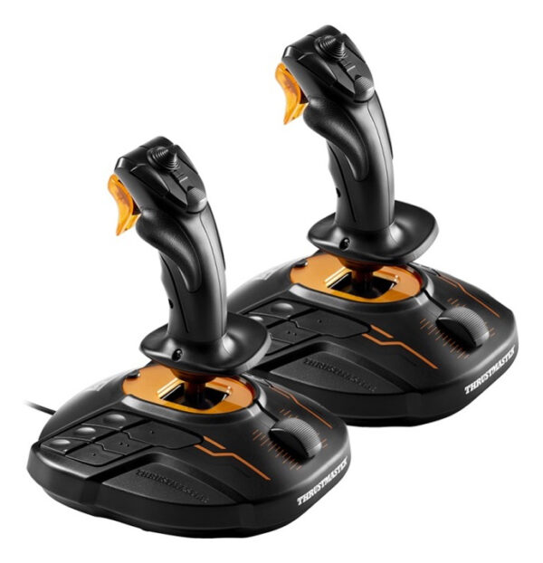 T.16000M FCS SPACE SIM DUO Negro, Naranja USB Palanca de mando Analógico/Digital PC