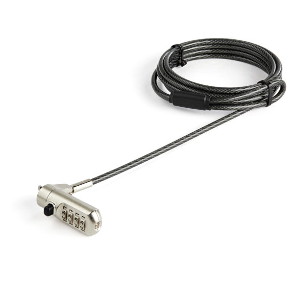 Cable de 2m de Seguridad para Ordenador Portátil - con Candado - para Ranura Nano - de Combinación