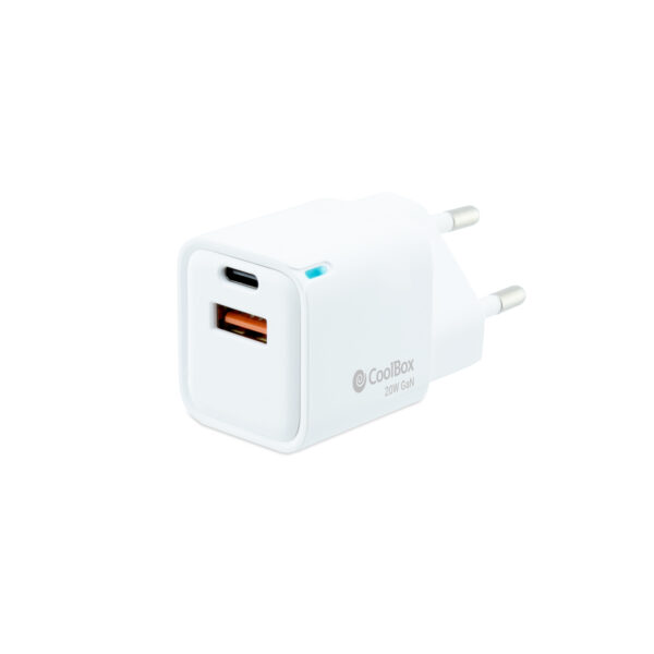 CARGADOR GAN 20W USB-C/USB-A PARED