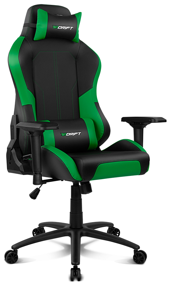 DR250 Silla para videojuegos de PC Asiento acolchado tapizado Negro, Verde