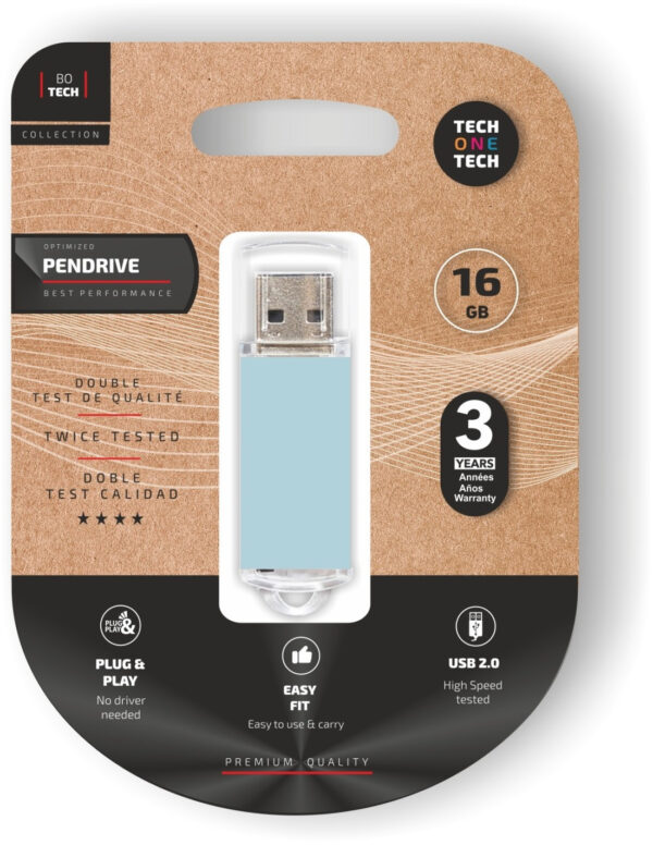 TEC3010-16 unidad flash USB 16 GB USB tipo A 2.0 Azul