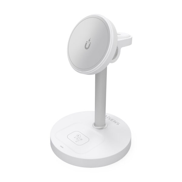 Cargador Inalambrico USB-C 3 en 1 De 15W Para Movil, Apple Watch, Auriculares Con Estuche De Carga, Blanco