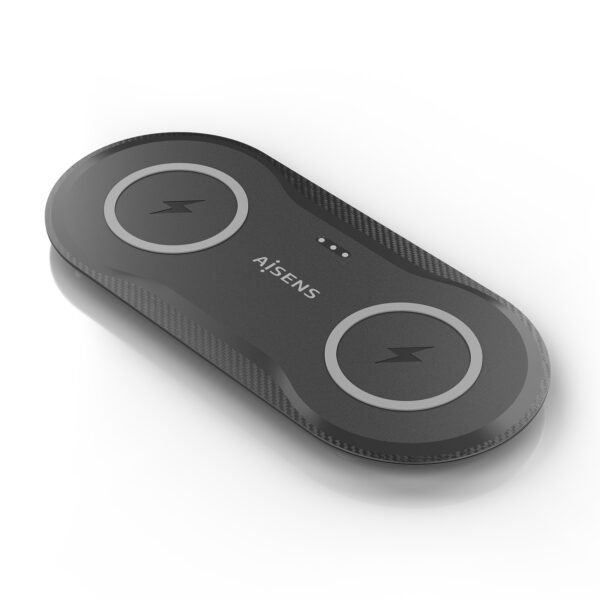 Cargador Inalambrico USB-C 15W 2 en 1 Para Movil Auriculares, Negro