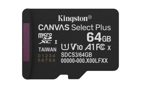 64GB micSDXC Canvas Select Plus Gen3 100R A1 (Adaptador de SD no incluido)