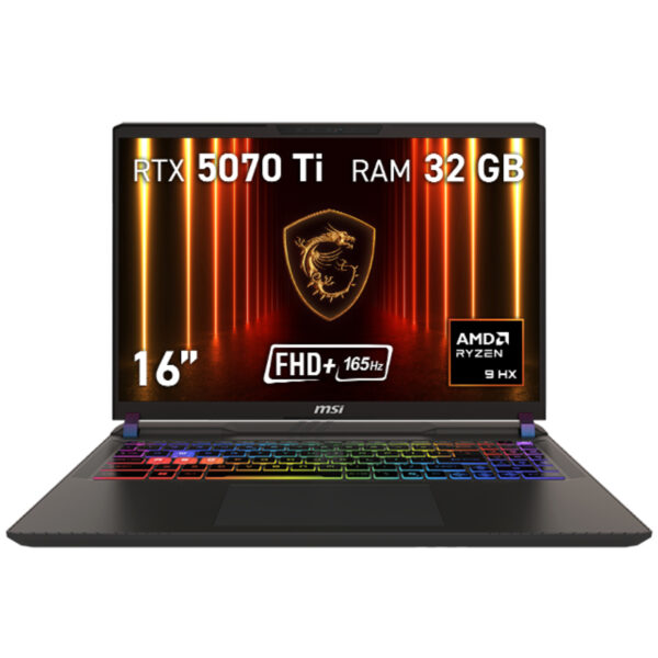 Vector A16 HX A8WHG-062XES AMD Ryzen 9 8940HX Portátil 40,6 cm (16") Full HD+ 32 GB DDR5-SDRAM 1 TB SSD NVIDIA GeForce RTX 5070 Ti Wi-Fi 6E (802.11ax) FreeDOS Gris