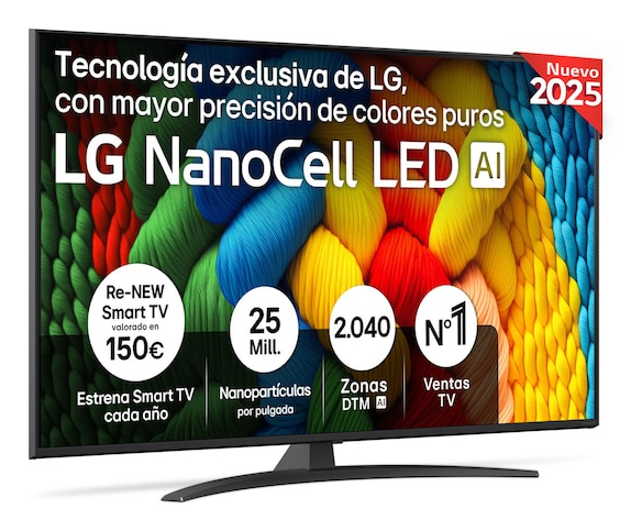 NanoCell AI 55NANO81A6A 139,7 cm (55") 4K Ultra HD Smart TV Wifi Negro