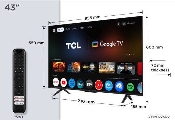 P7K 43P7K Televisor 109,2 cm (43") 4K Ultra HD Smart TV Wifi Metálico 430 cd / m²