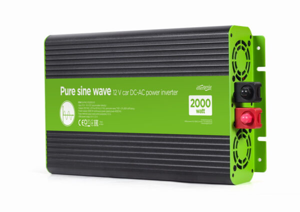 EG-PWC-PS2000-01 adaptador e inversor de corriente Auto 2000 W Negro, Verde