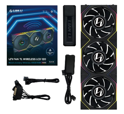 12RTLLCD1W3B sistema de refrigeración para ordenador Carcasa del ordenador Ventilador 12 cm Negro
