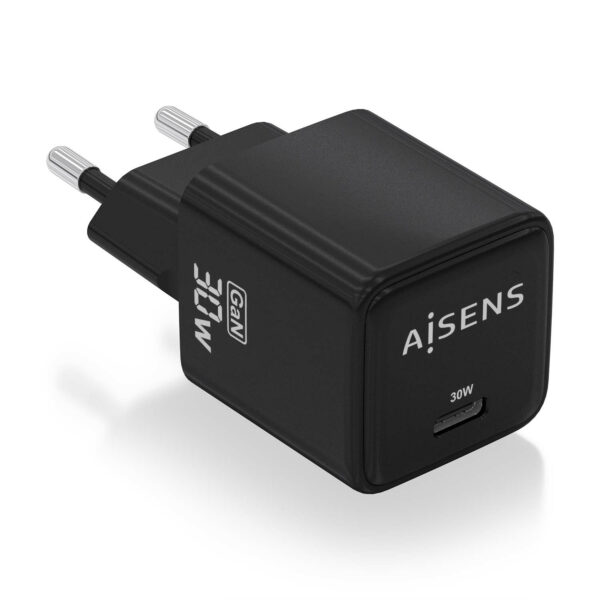 Cargador Gan 30W, 1xUSB-C PD3.0 QD4.0, Negro