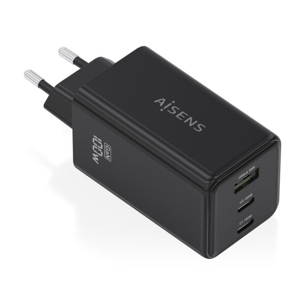 Cargador GaN 100W, 2x USB-C PD3.0 QC4.0 QC5.0, 1x USB-A QC3.0, Negro