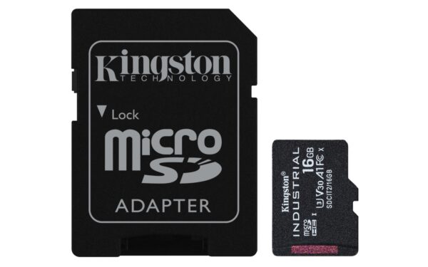 Tarjeta 16GB microSDHC Industrial C10 A1 pSLC + adaptador SD