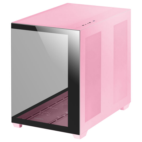MCV4 Rosa, Torre Gaming Custom XXL E-ATX, Ventana Cristal Templado Lateral y Frontal Sin Marco, Estructura Modular Doble Cámara