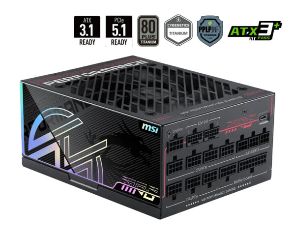MPG Ai1300TS PCIE5 unidad de fuente de alimentación 1300 W 24-pin ATX ATX Negro